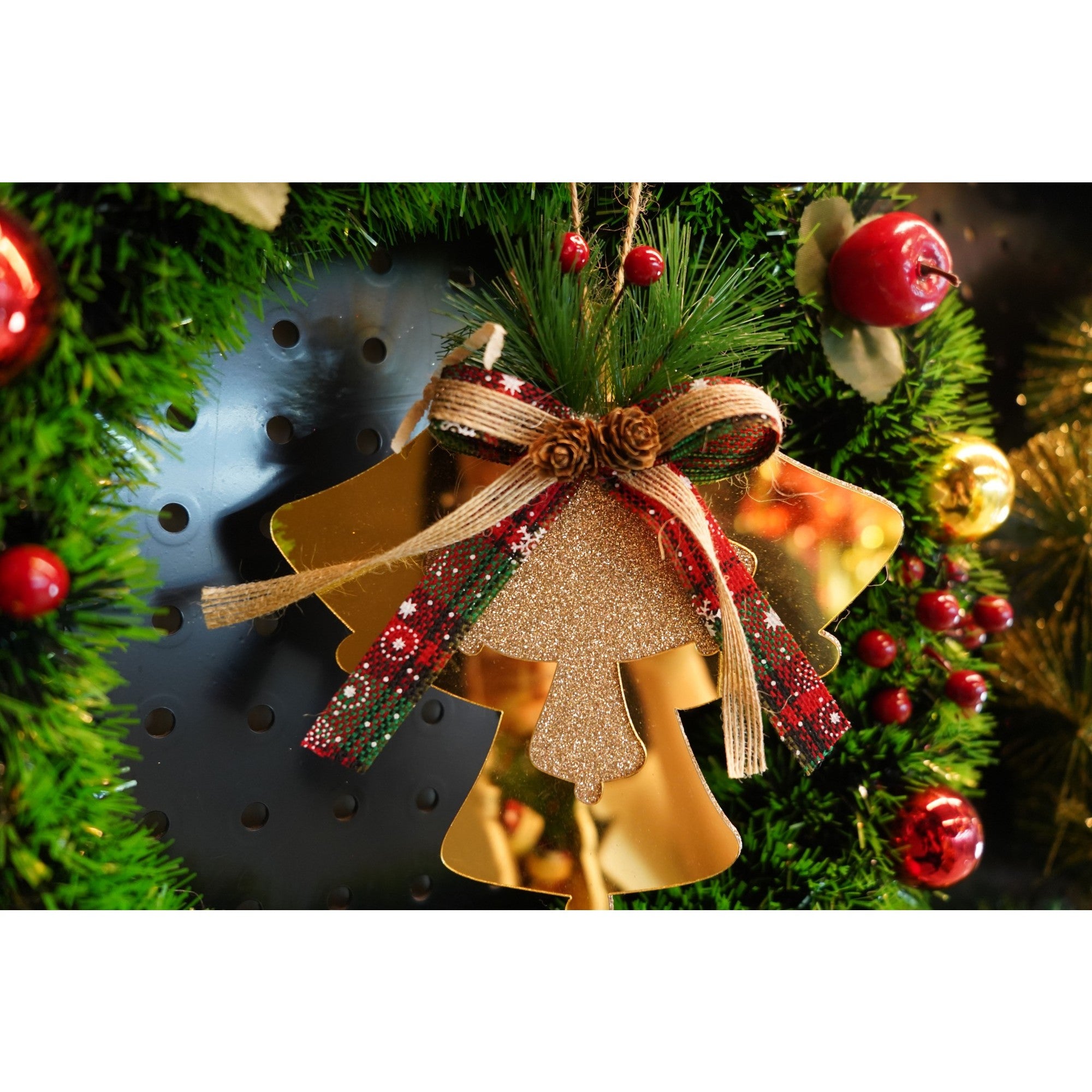 Ornament brad, Flippy, Clopotei, Auriu, Lucios, 16*17CM, Acril, Interior/ Exterior-2