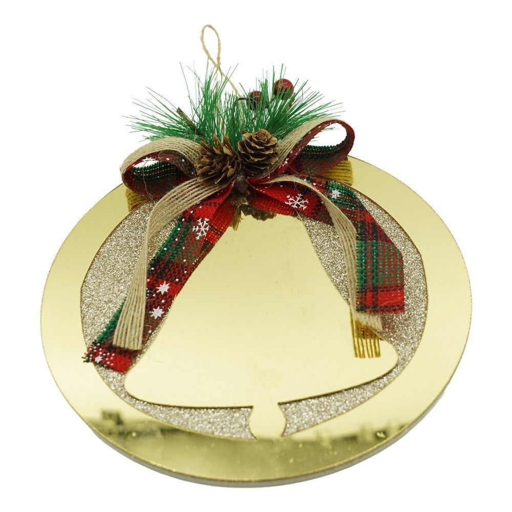 Ornament brad, Flippy, Clopotel, Auriu, Lucios, 17*17CM, Acril, Interior/ Exterior-0