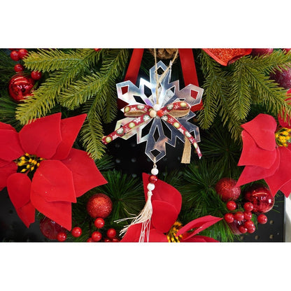 Ornament brad, Flippy, Fulg de nea, Argintiu, Lucios, 14*26CM, Acril, Interior/ Exterior-6