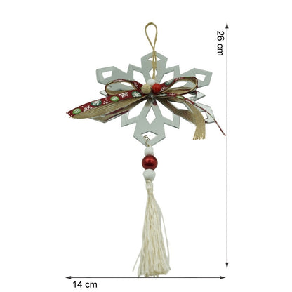 Ornament brad, Flippy, Fulg de nea, Argintiu, Lucios, 14*26CM, Acril, Interior/ Exterior-10