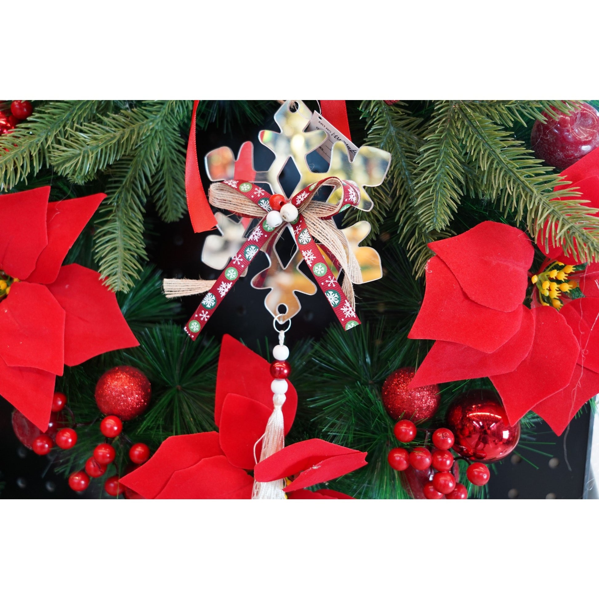 Ornament brad, Flippy, Fulg de nea, Argintiu, Lucios, 14*26CM, Acril, Interior/ Exterior-2