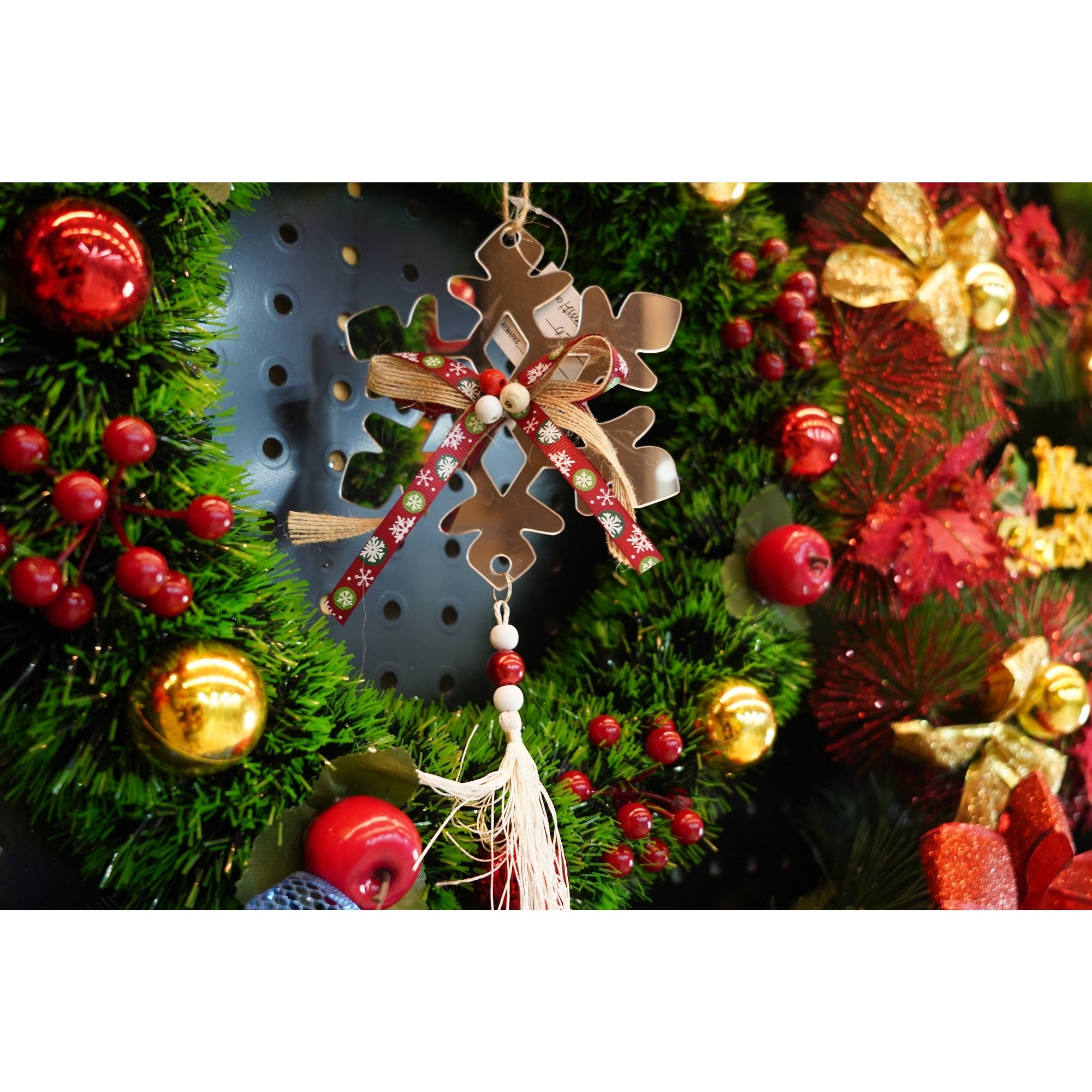 Ornament brad, Flippy, Fulg de nea, Argintiu, Lucios, 14*26CM, Acril, Interior/ Exterior-3