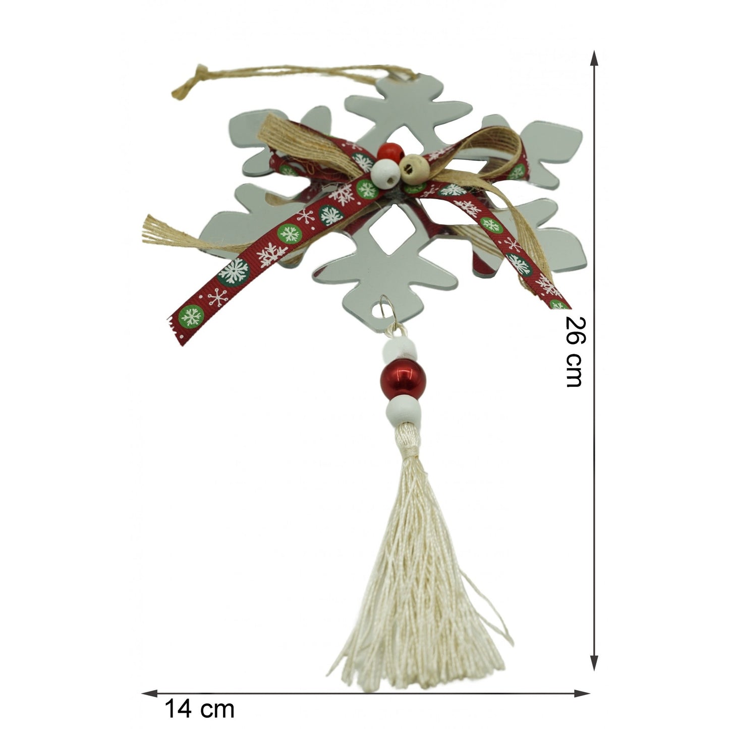 Ornament brad, Flippy, Fulg de nea, Argintiu, Lucios, 14*26CM, Acril, Interior/ Exterior-5