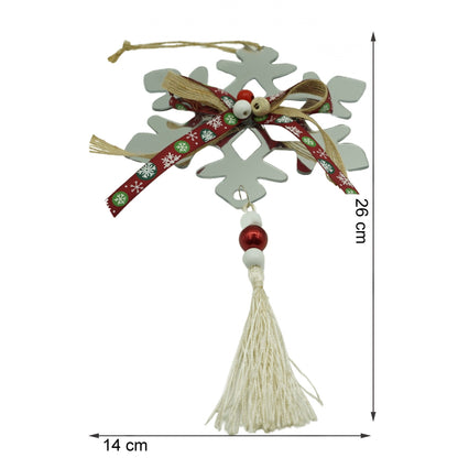 Ornament brad, Flippy, Fulg de nea, Argintiu, Lucios, 14*26CM, Acril, Interior/ Exterior-5