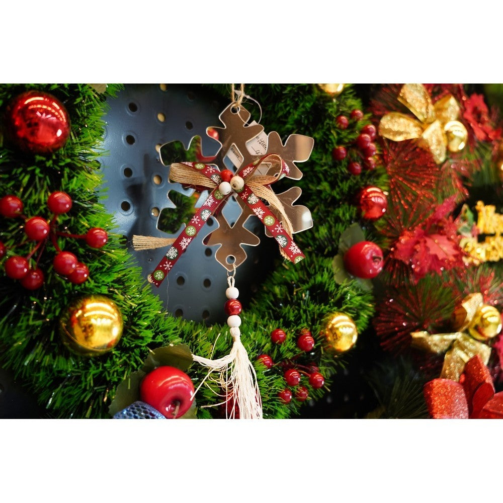 Ornament brad, Flippy, Fulg de nea, Argintiu, Lucios, 14*26CM, Acril, Interior/ Exterior-8