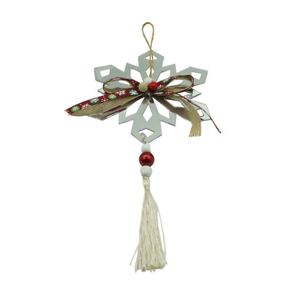 Ornament brad, Flippy, Fulg de nea, Argintiu, Lucios, 14*26CM, Acril, Interior/ Exterior-0