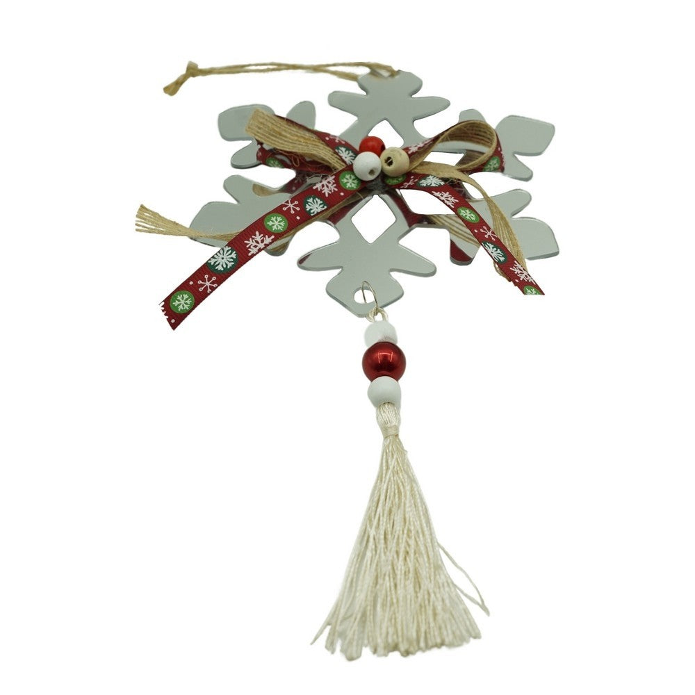 Ornament brad, Flippy, Fulg de nea, Argintiu, Lucios, 14*26CM, Acril, Interior/ Exterior-0