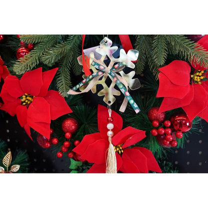 Ornament brad, Flippy, Fulg de nea, Auriu, Lucios, 15*27CM, Acril, Interior/ Exterior-6