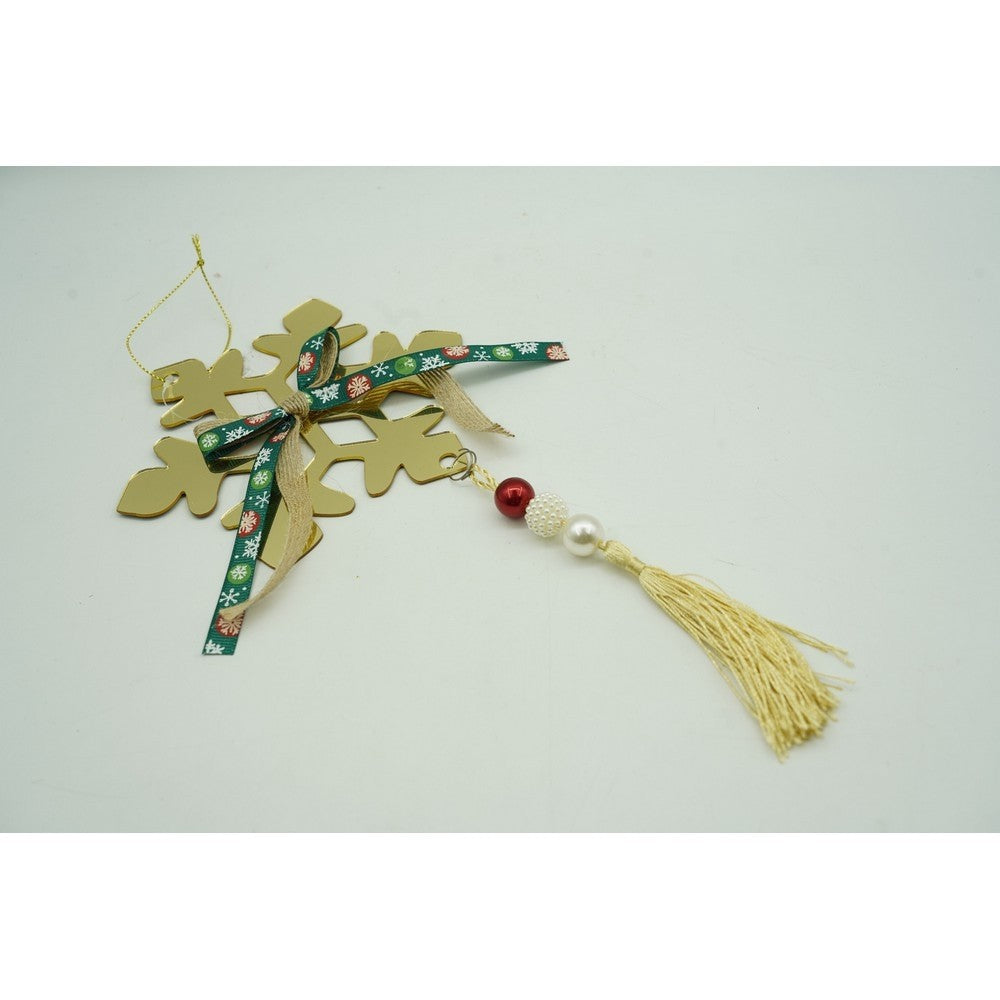 Ornament brad, Flippy, Fulg de nea, Auriu, Lucios, 15*27CM, Acril, Interior/ Exterior-9