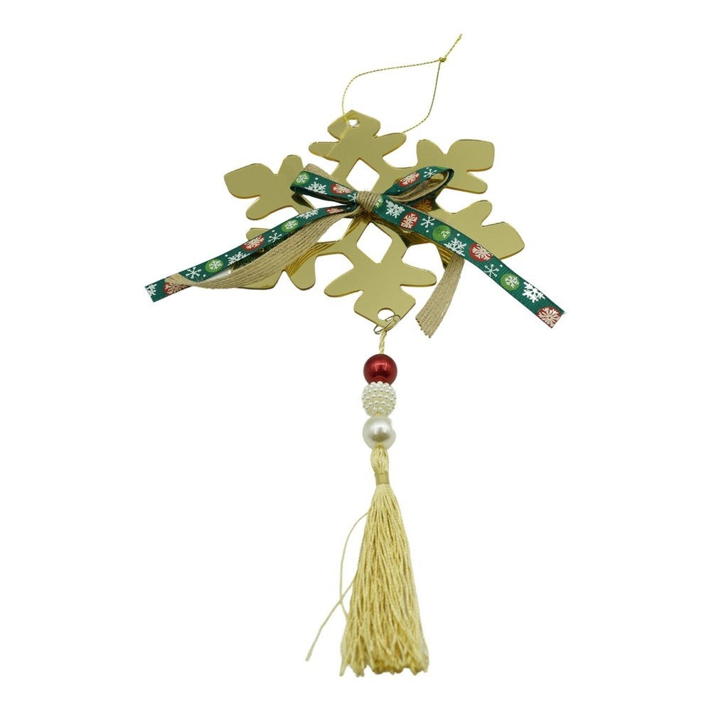 Ornament brad, Flippy, Fulg de nea, Auriu, Lucios, 15*27CM, Acril, Interior/ Exterior-0