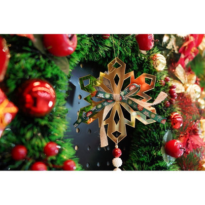 Ornament brad, Flippy, Fulg de nea, Auriu, Lucios, 16*30CM, Acril, Interior/ Exterior-7