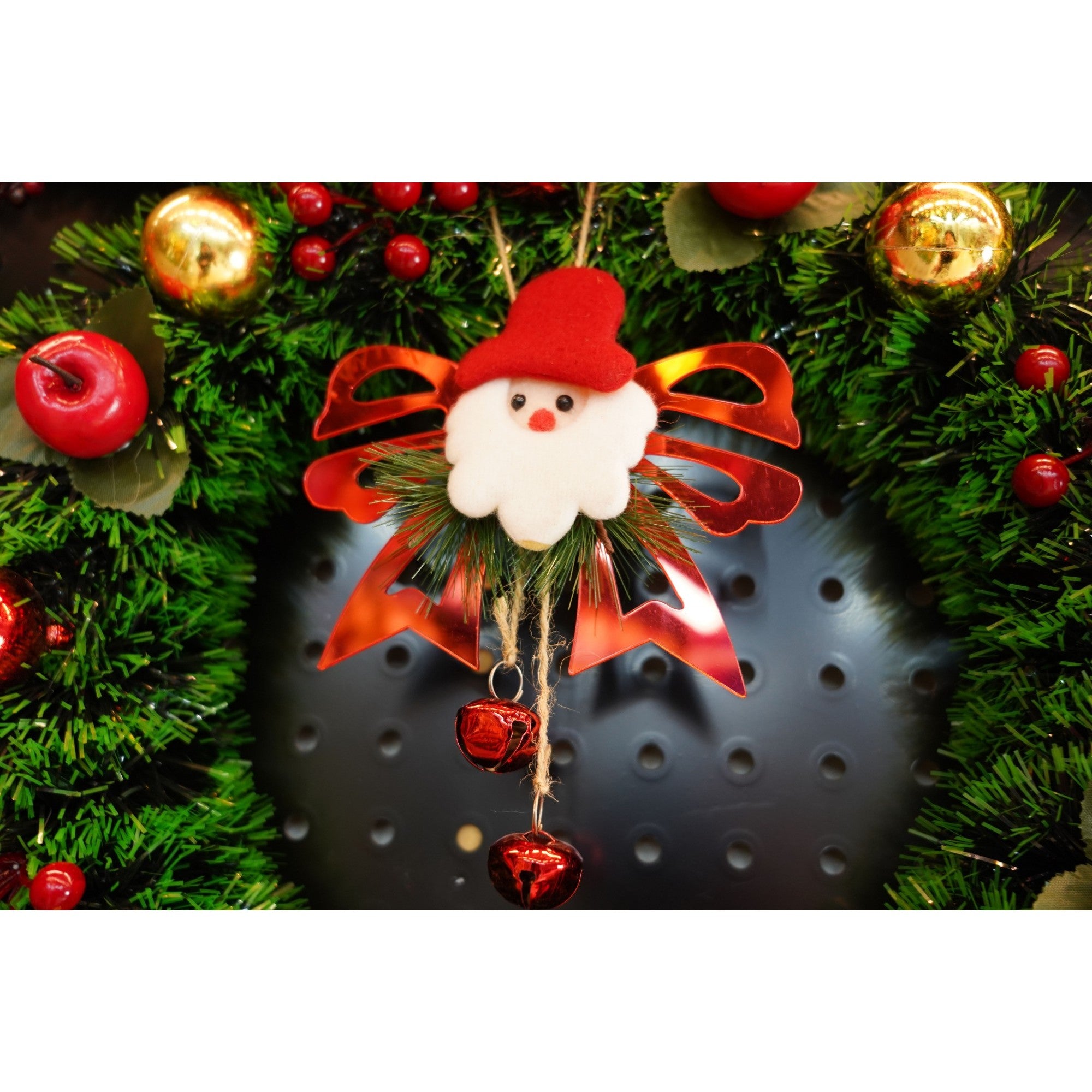 Ornament brad, Flippy, Funda cu clopotei, Rosu, Lucios, 15*20CM, Acril, Interior/ Exterior-1