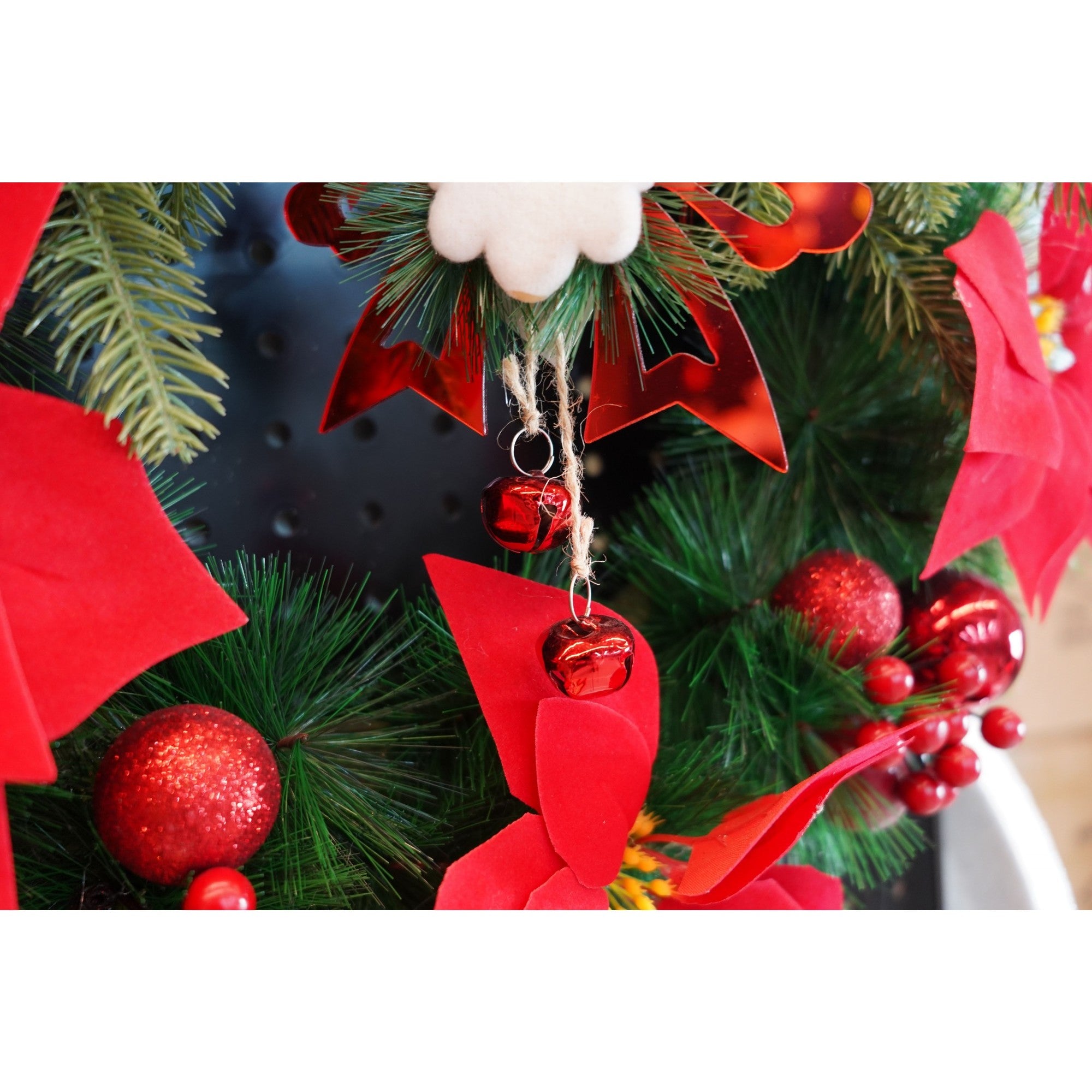 Ornament brad, Flippy, Funda cu clopotei, Rosu, Lucios, 15*20CM, Acril, Interior/ Exterior-2