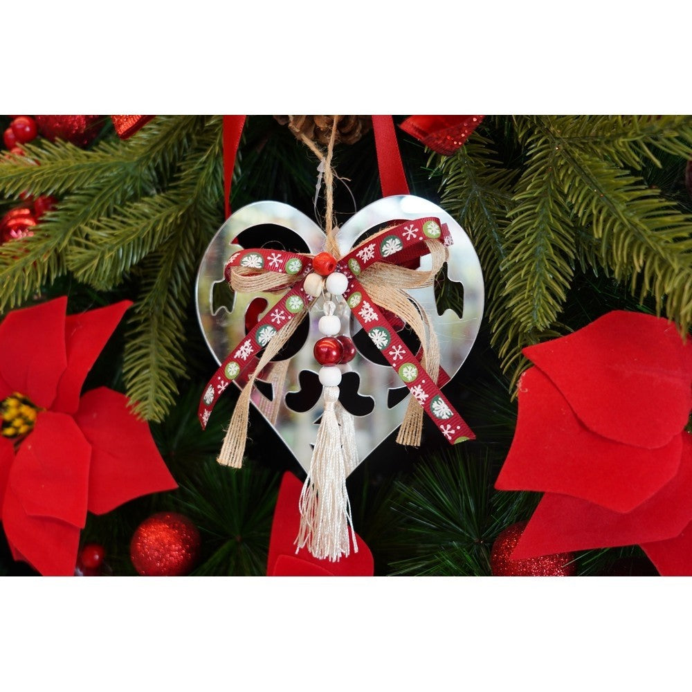 Ornament brad, Flippy, Inima, Argintiu, Lucios, 14*26CM, Acril, Interior/ Exterior-7