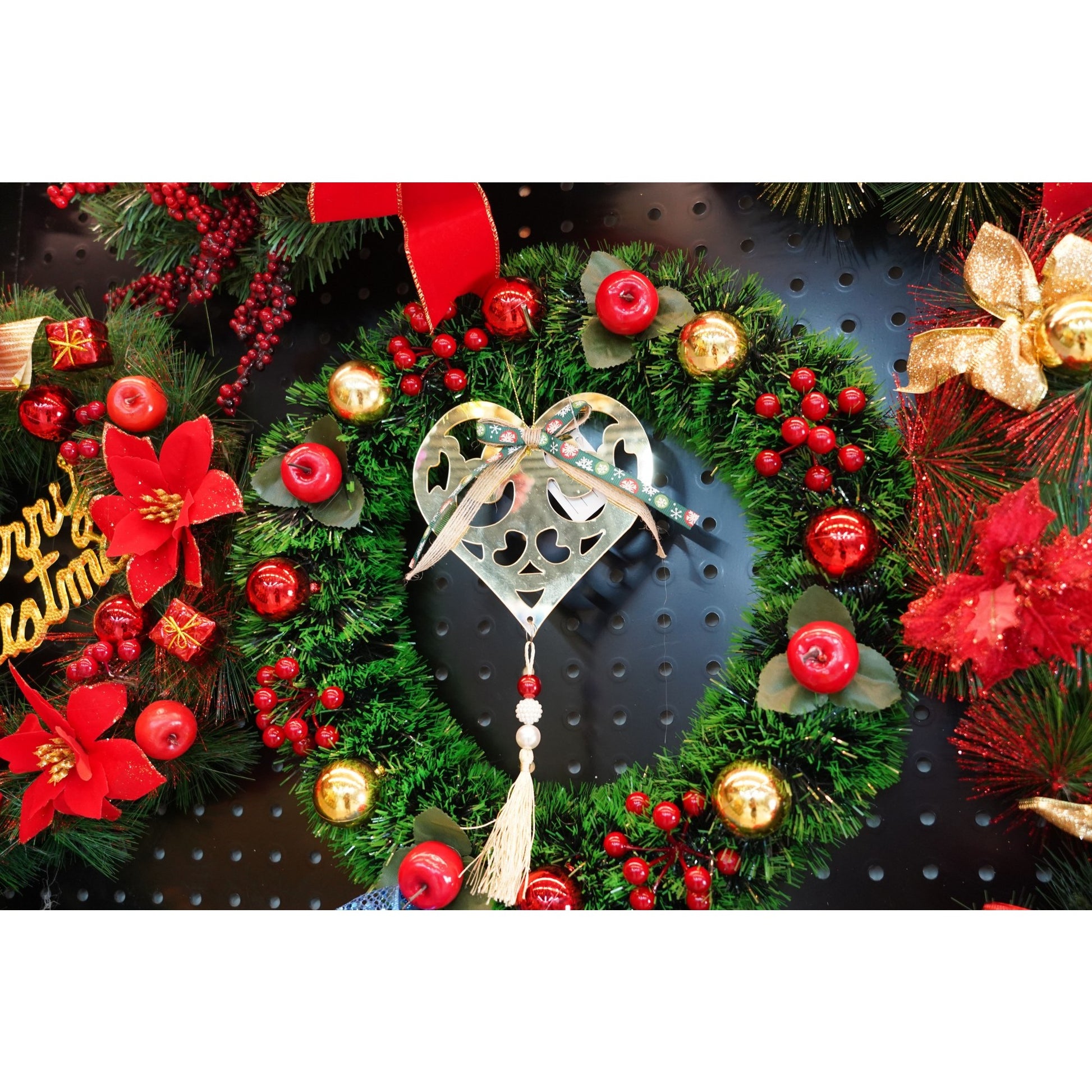 Ornament brad, Flippy, Inima, Auriu, Lucios, 15*26CM, Acril, Interior/ Exterior-1