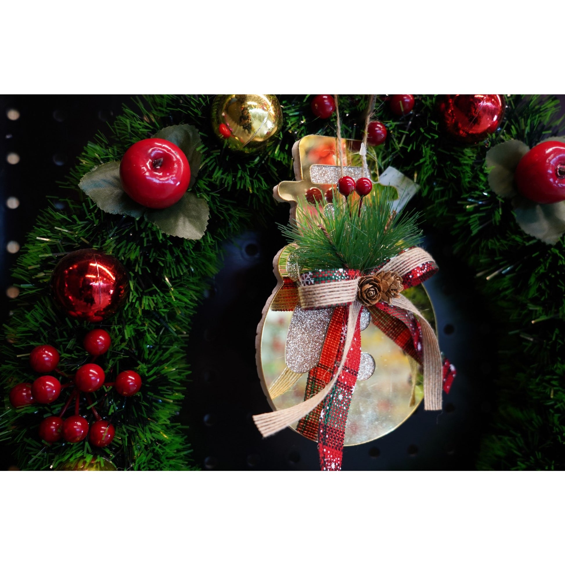 Ornament brad, Flippy, Om de zapada, Auriu, Lucios, 16*17CM, Acril, Interior/ Exterior-2