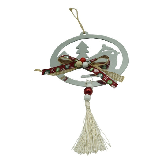 Ornament brad, Flippy, Pasare, Argintiu, Lucios, 14*26CM, Acril, Interior/ Exterior-0