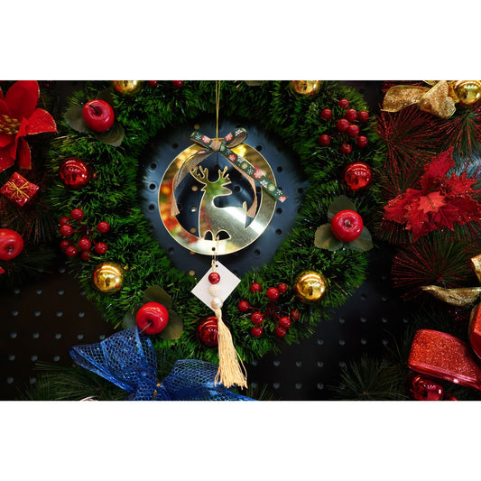 Ornament brad, Flippy, Ren, Auriu, Lucios, 15*25CM, Acril, Interior/ Exterior-1