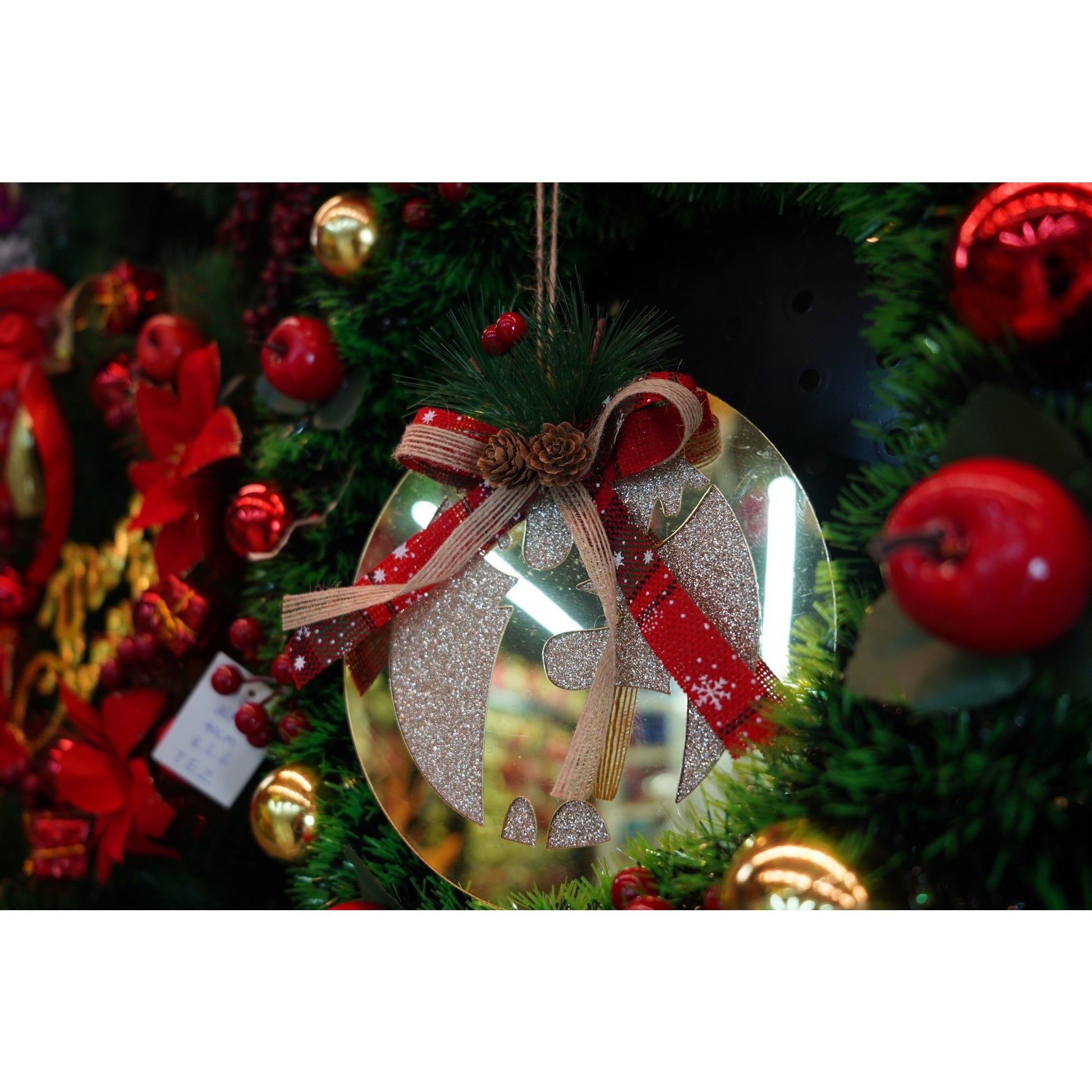 Ornament brad, Flippy, Ren, Auriu, Lucios, 17*17CM, Acril, Interior/ Exterior-1
