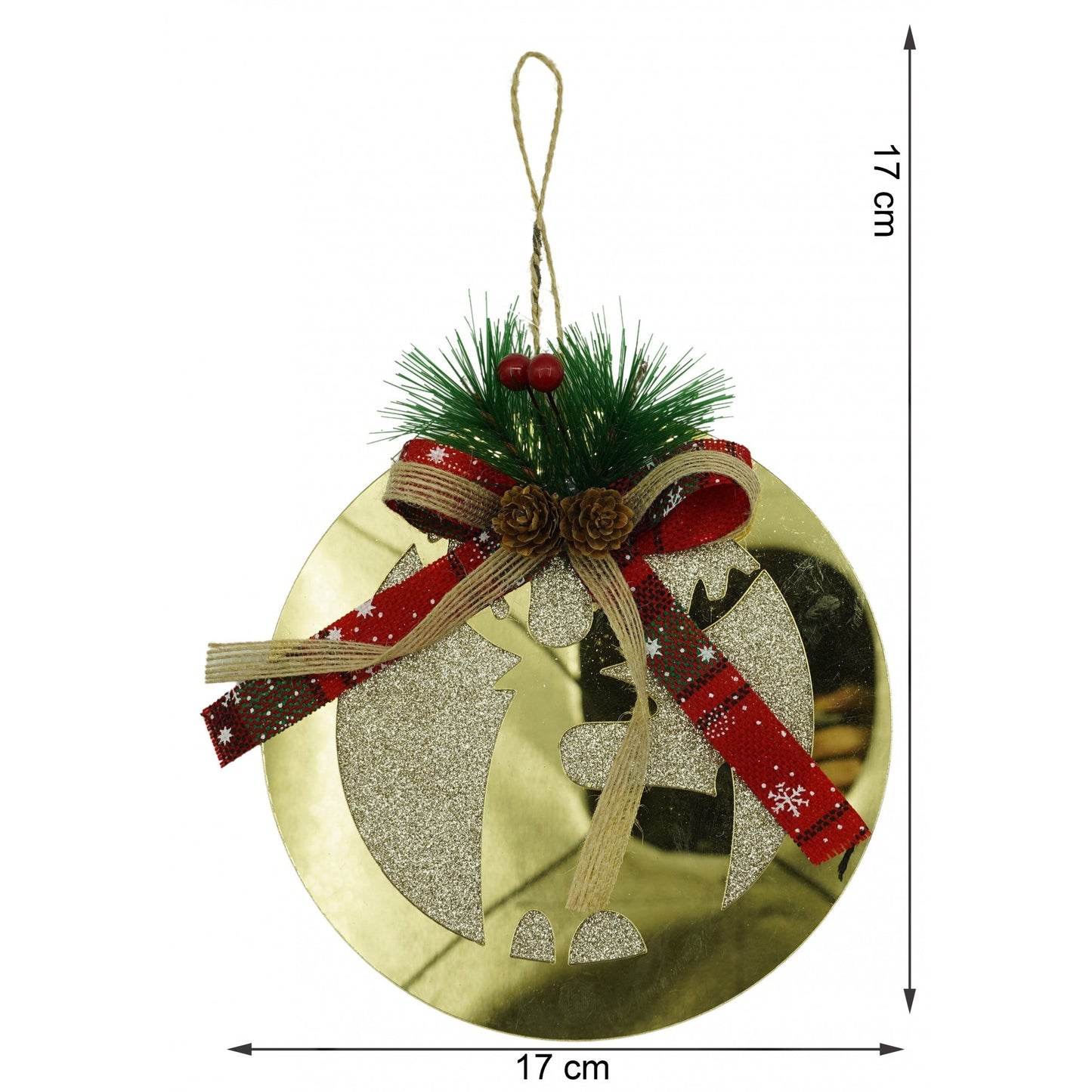 Ornament brad, Flippy, Ren, Auriu, Lucios, 17*17CM, Acril, Interior/ Exterior-5