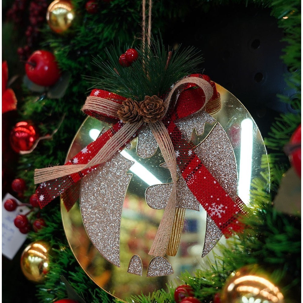 Ornament brad, Flippy, Ren, Auriu, Lucios, 17*17CM, Acril, Interior/ Exterior-6