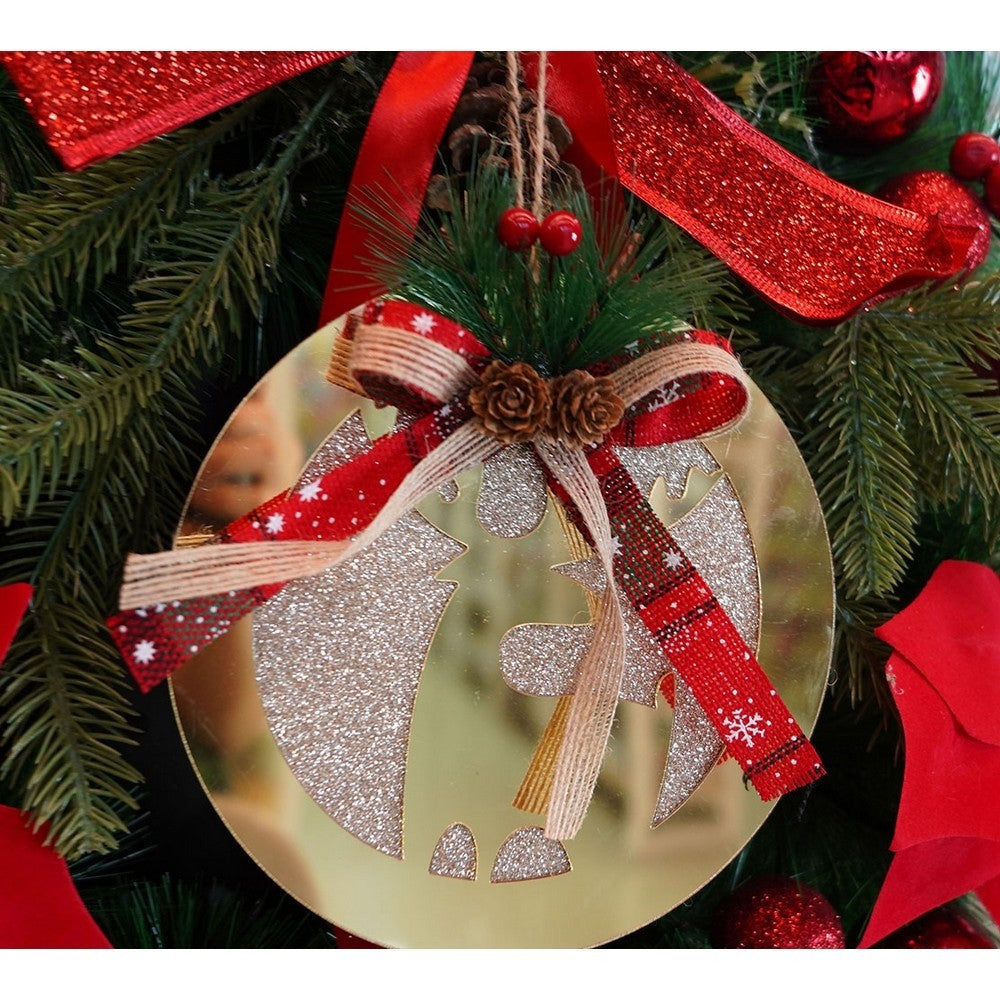 Ornament brad, Flippy, Ren, Auriu, Lucios, 17*17CM, Acril, Interior/ Exterior-7