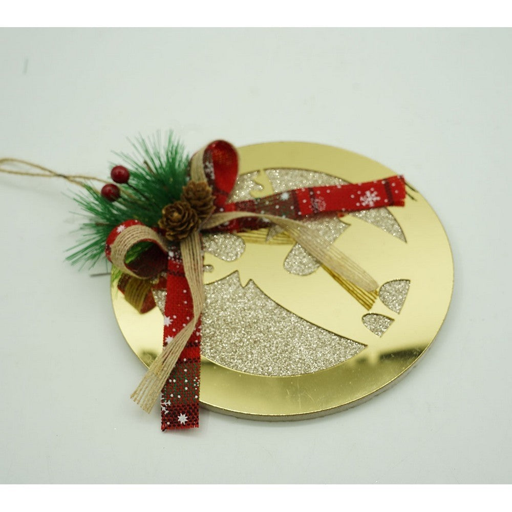 Ornament brad, Flippy, Ren, Auriu, Lucios, 17*17CM, Acril, Interior/ Exterior-9