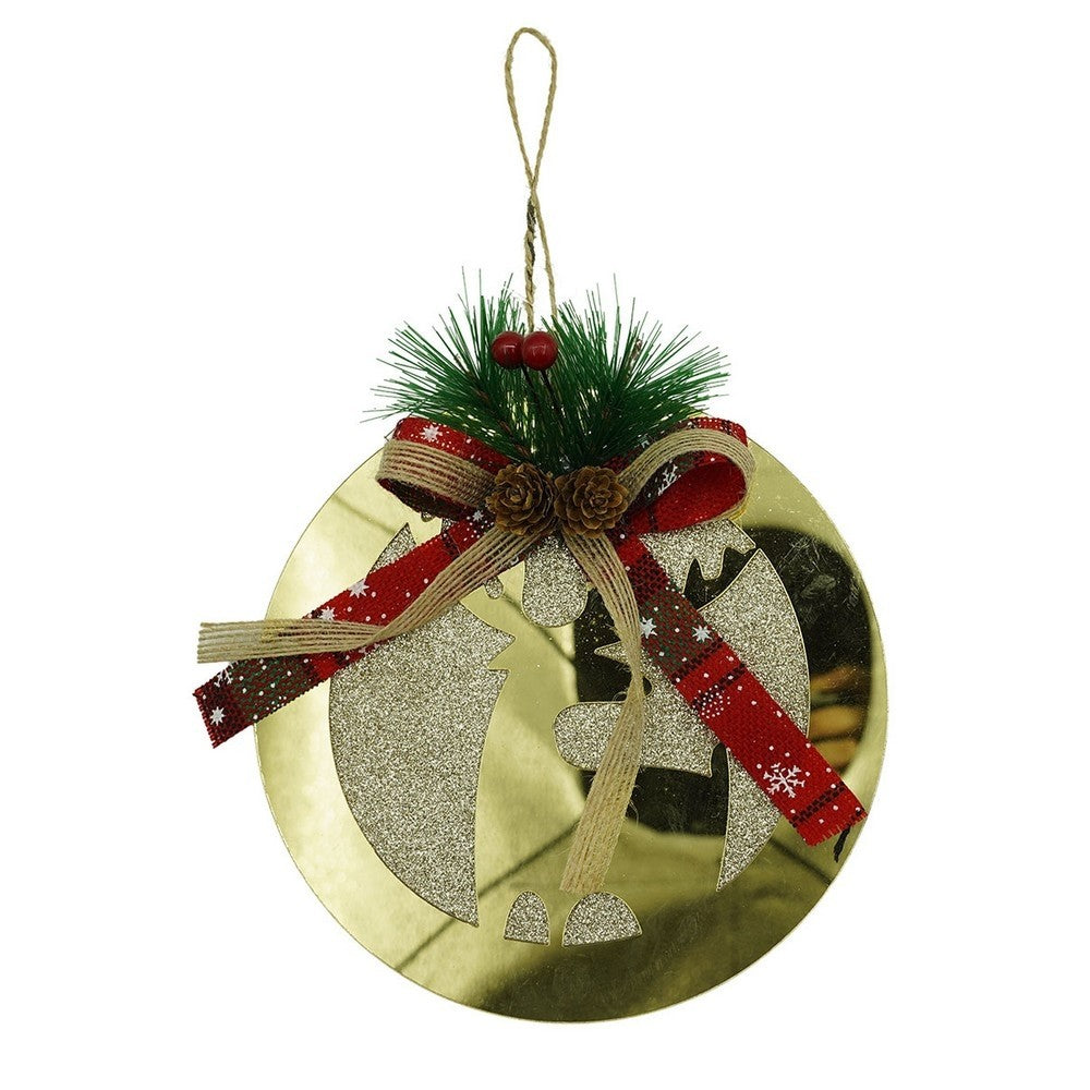 Ornament brad, Flippy, Ren, Auriu, Lucios, 17*17CM, Acril, Interior/ Exterior-0