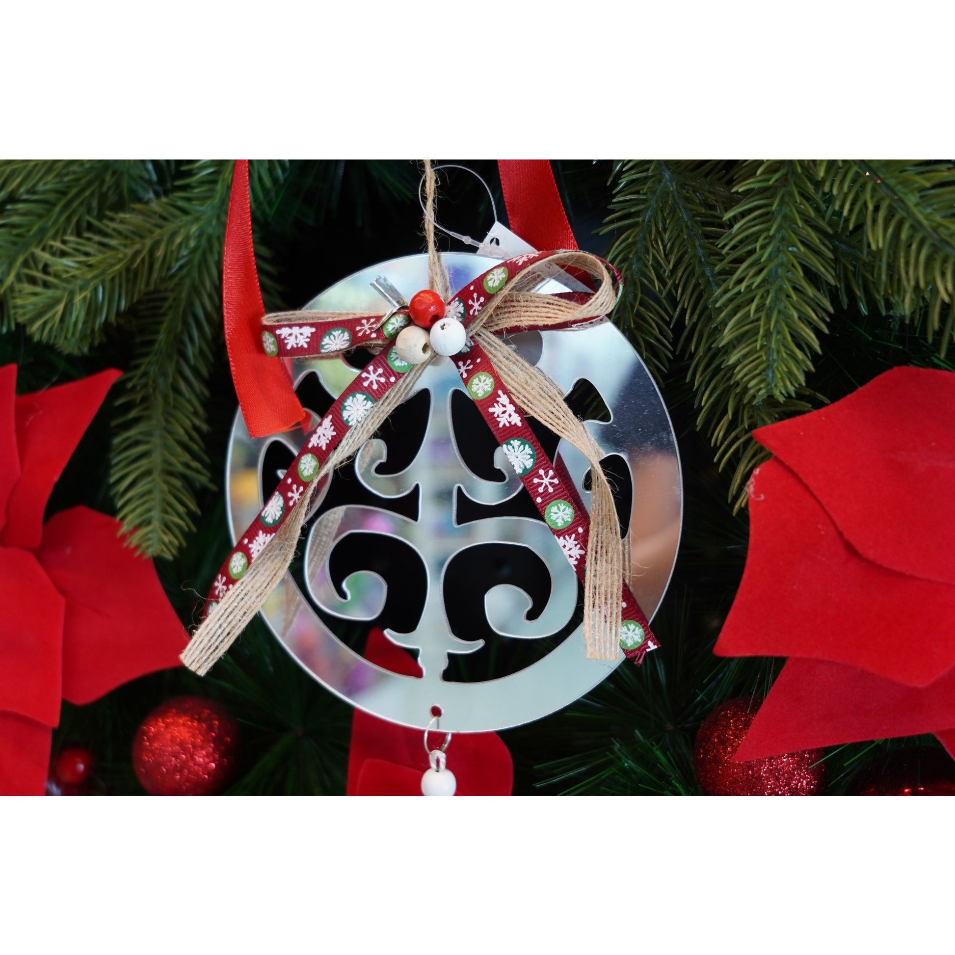 Ornament brad, Flippy, Rotund, Argintiu, Lucios, 14*26CM, Acril, Interior/ Exterior-2