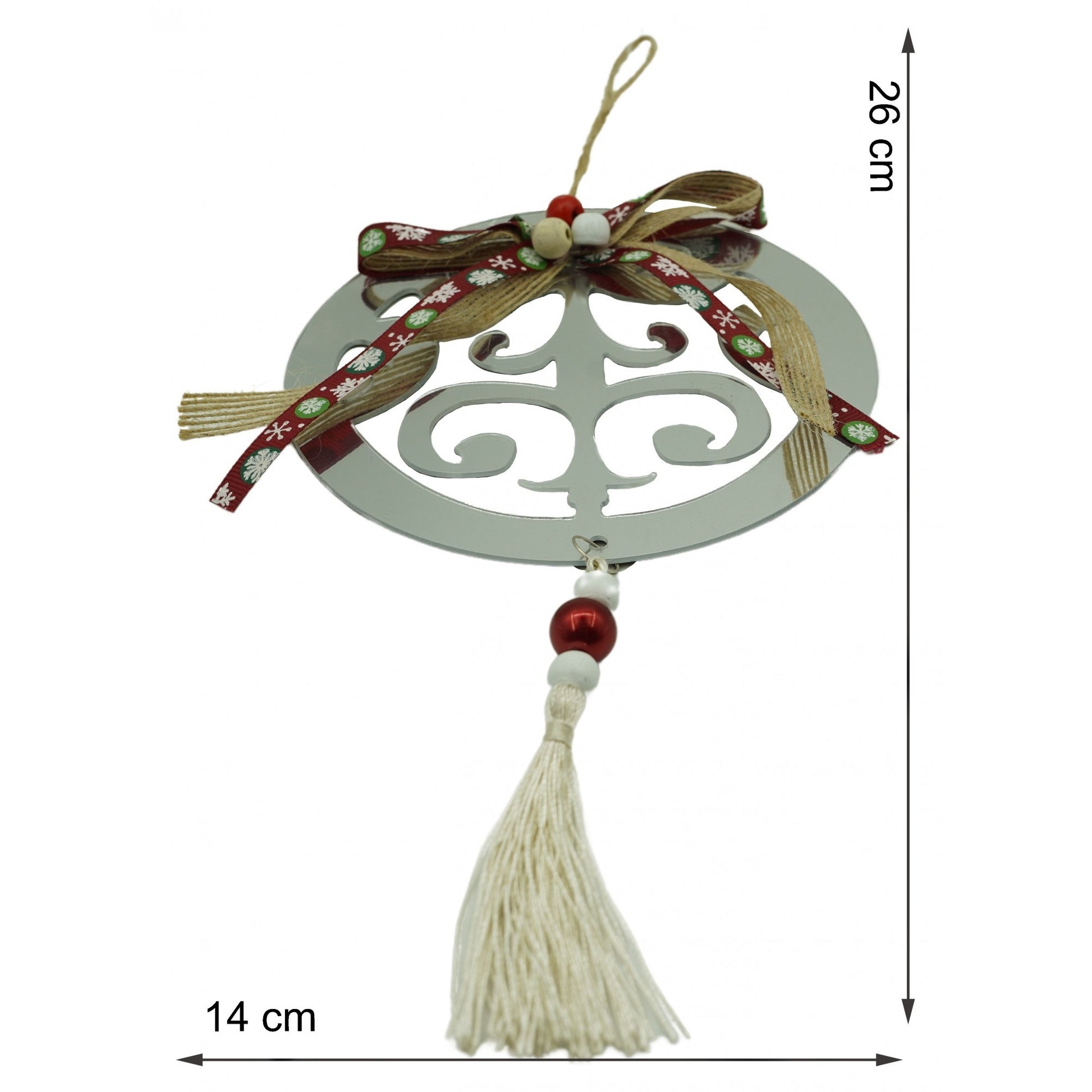 Ornament brad, Flippy, Rotund, Argintiu, Lucios, 14*26CM, Acril, Interior/ Exterior-5