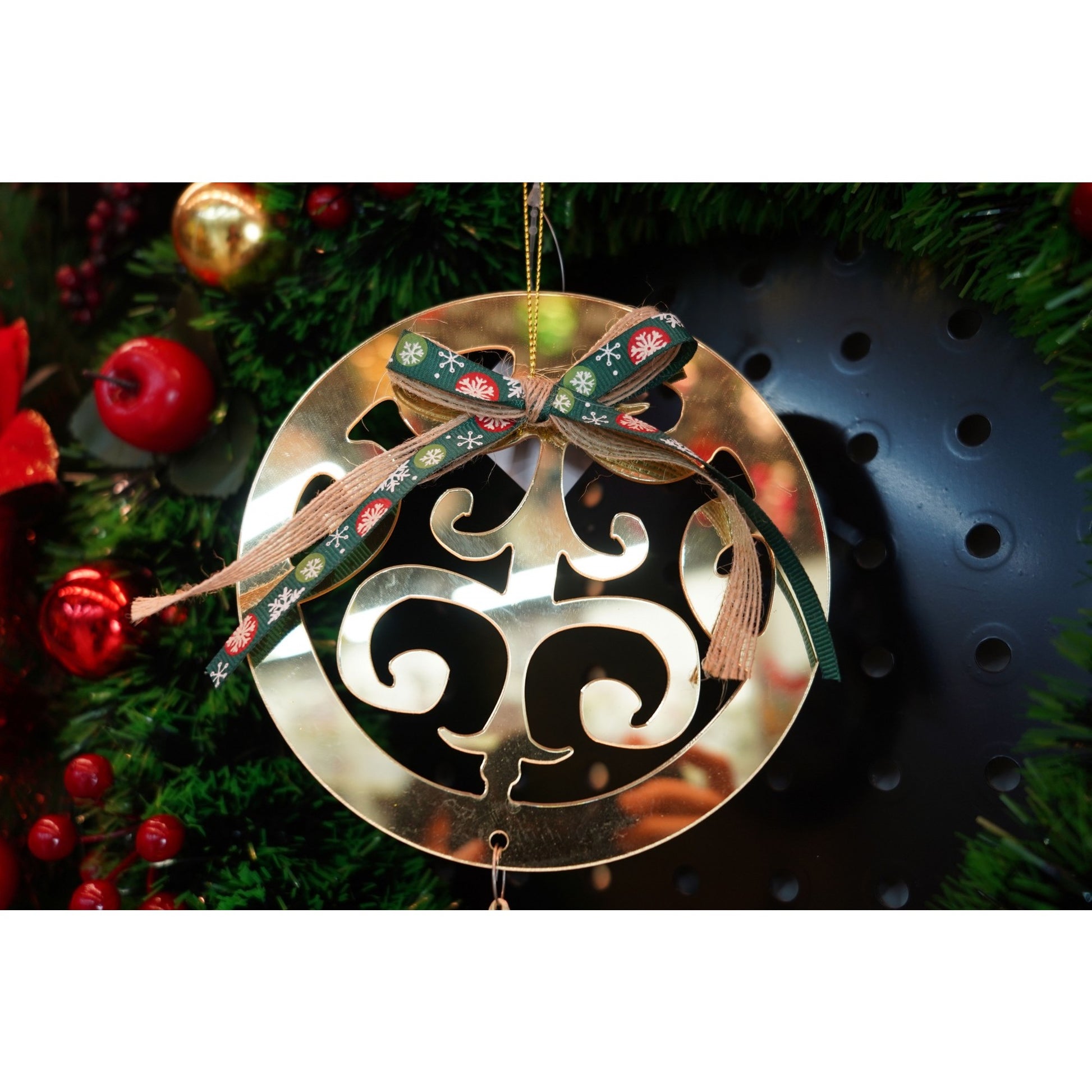 Ornament brad, Flippy, Rotund, Auriu, Lucios, 15*26CM, Acril, Interior/ Exterior-1