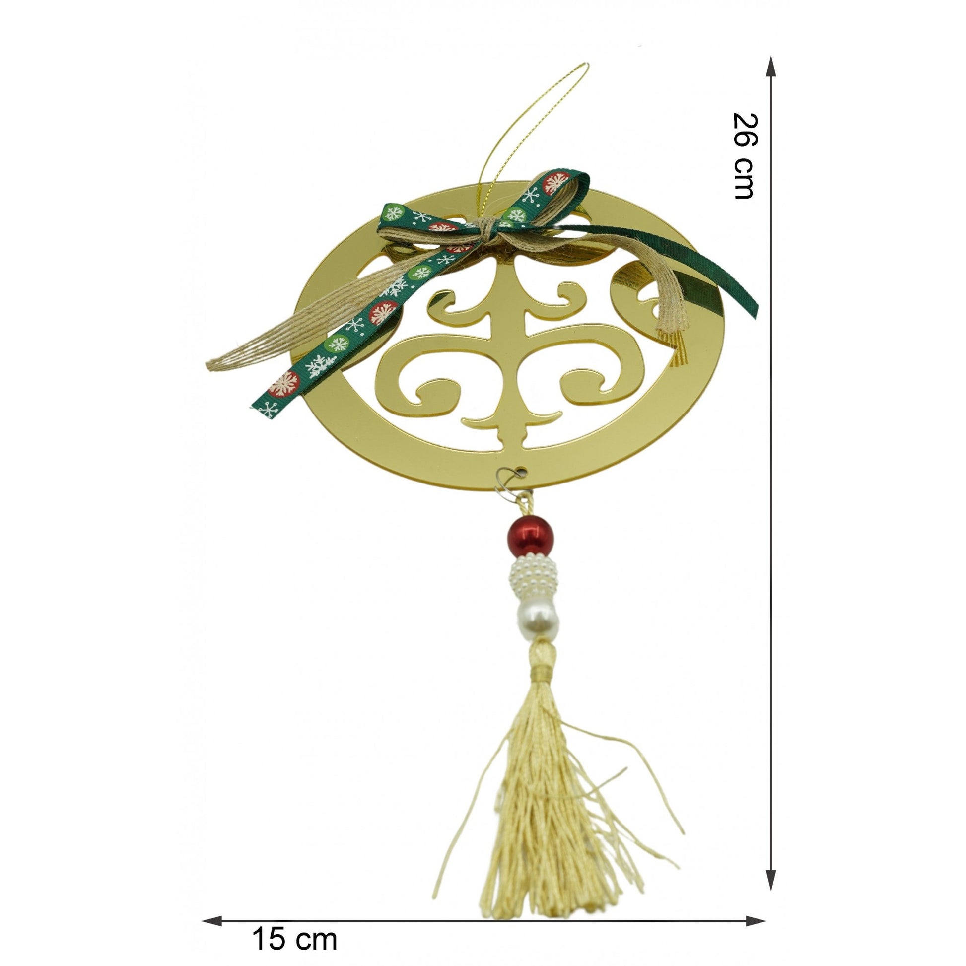 Ornament brad, Flippy, Rotund, Auriu, Lucios, 15*26CM, Acril, Interior/ Exterior-5