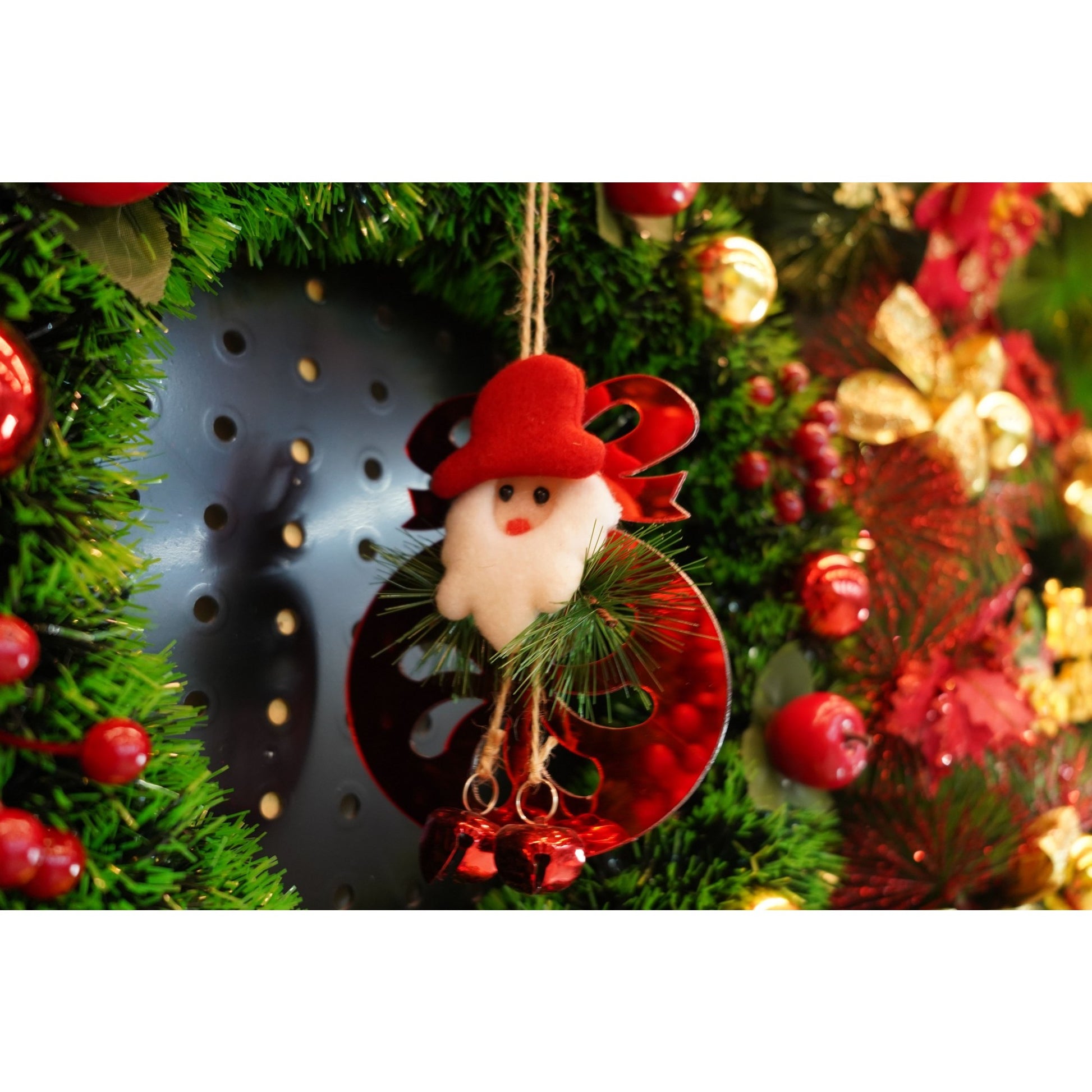 Ornament brad, Flippy, Rotund cu clopotei, Rosu, Lucios, 15*20CM, Acril, Interior/ Exterior-2