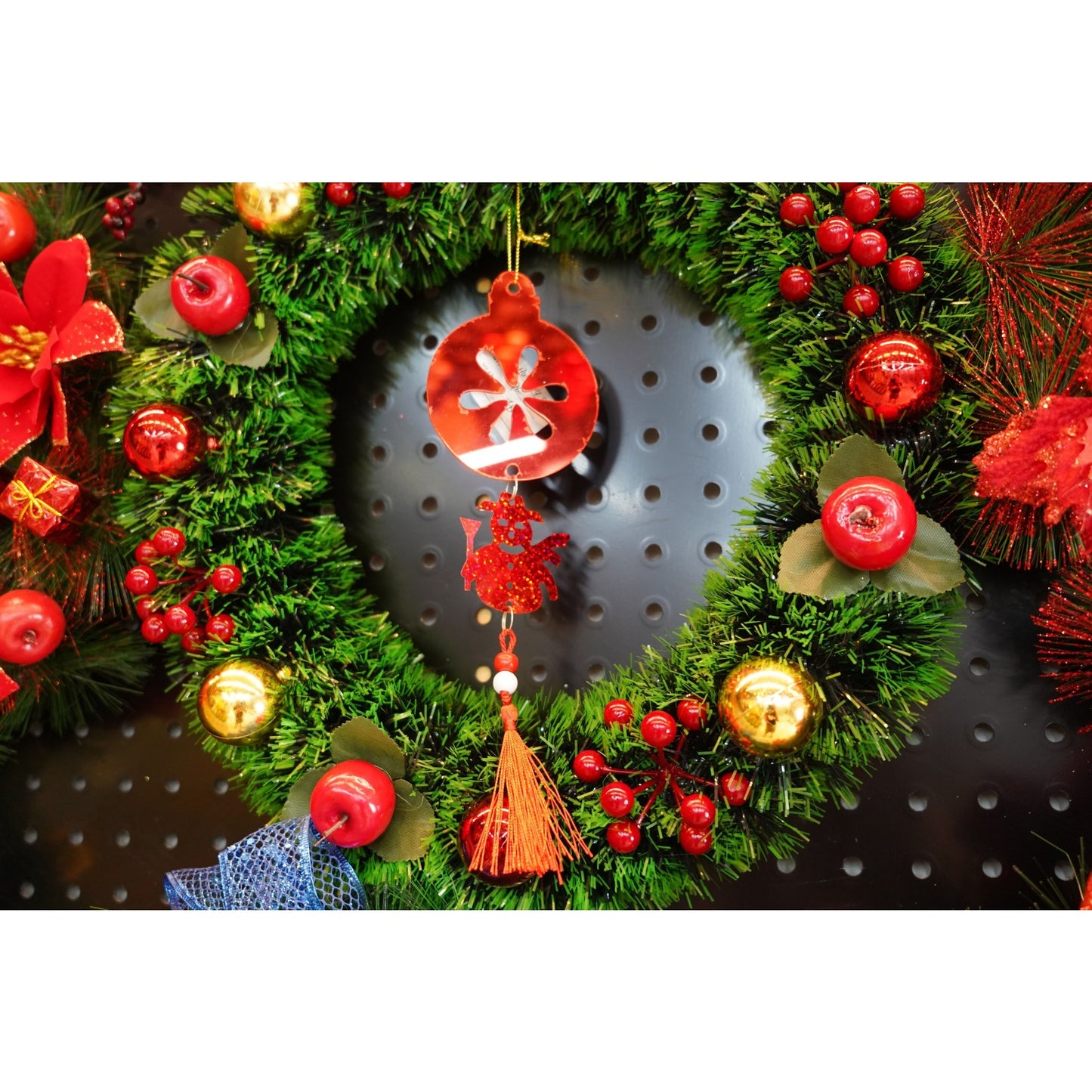 Ornament brad, Flippy, Rotund, Om de zapada, Rosu, Lucios, 10*28CM, Acril, Interior/ Exterior-2
