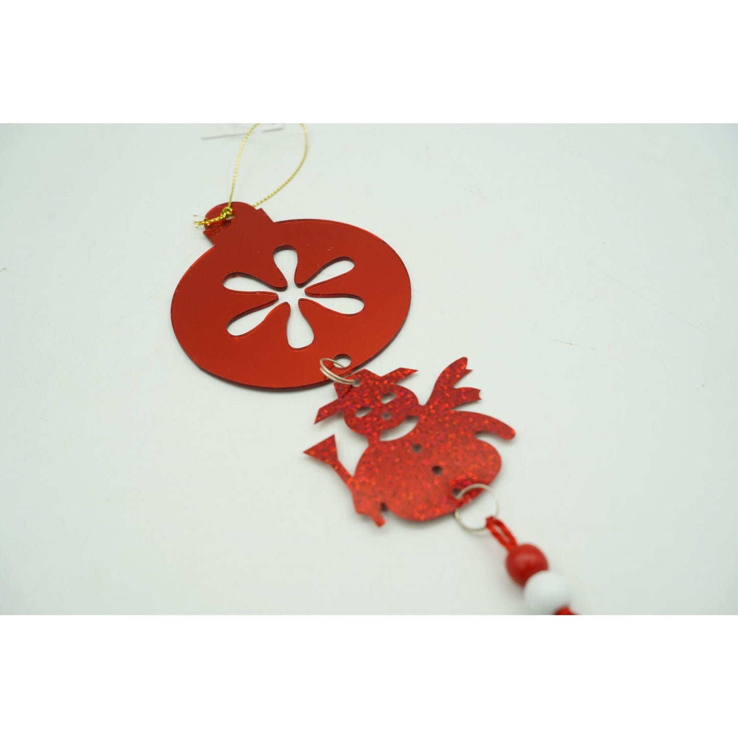 Ornament brad, Flippy, Rotund, Om de zapada, Rosu, Lucios, 10*28CM, Acril, Interior/ Exterior-4