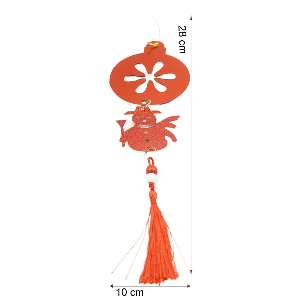 Ornament brad, Flippy, Rotund, Om de zapada, Rosu, Lucios, 10*28CM, Acril, Interior/ Exterior-10