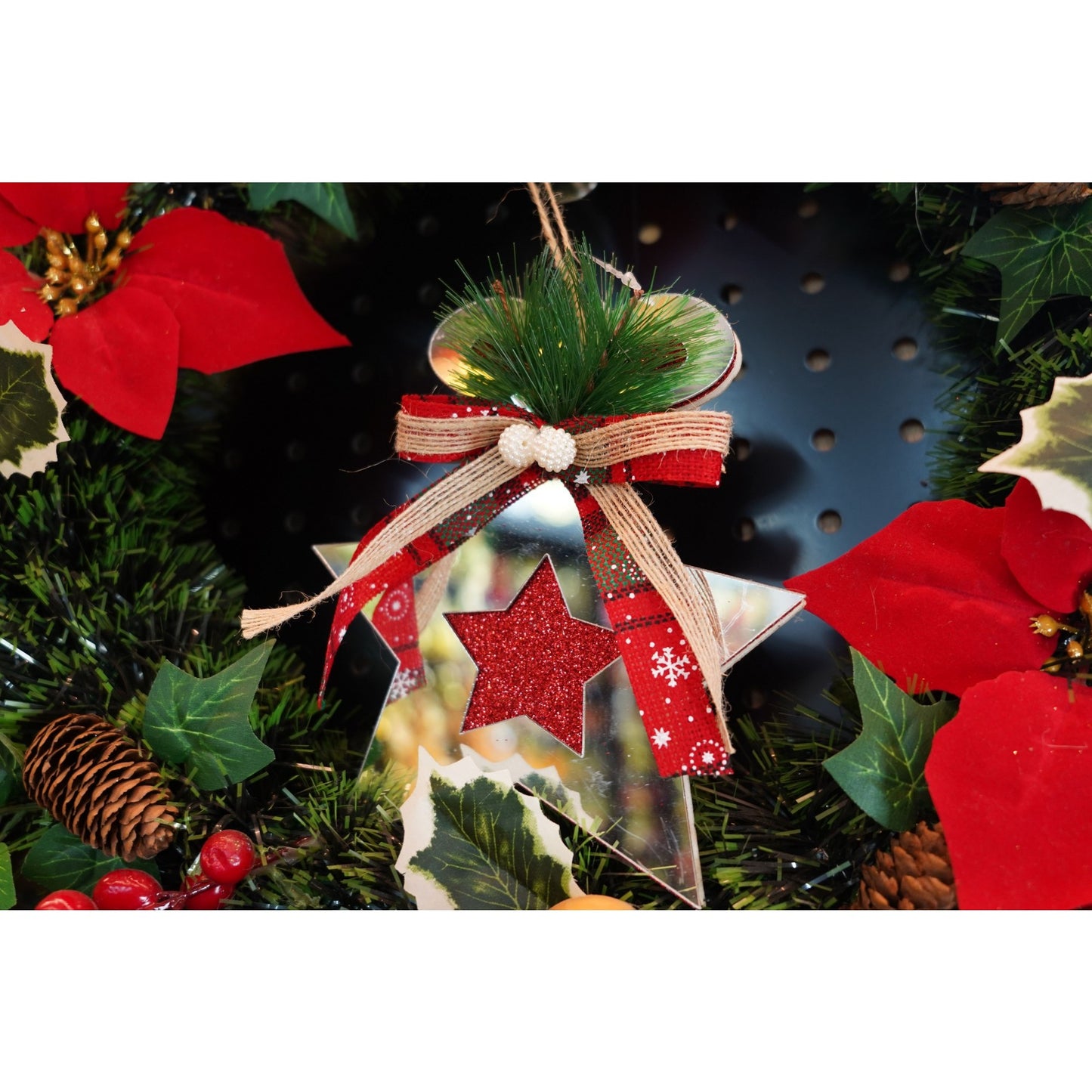 Ornament brad, Flippy, Stea, Argintiu, Lucios, 14*17CM, Acril, Interior/ Exterior-3