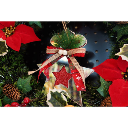 Ornament brad, Flippy, Stea, Argintiu, Lucios, 14*17CM, Acril, Interior/ Exterior-3