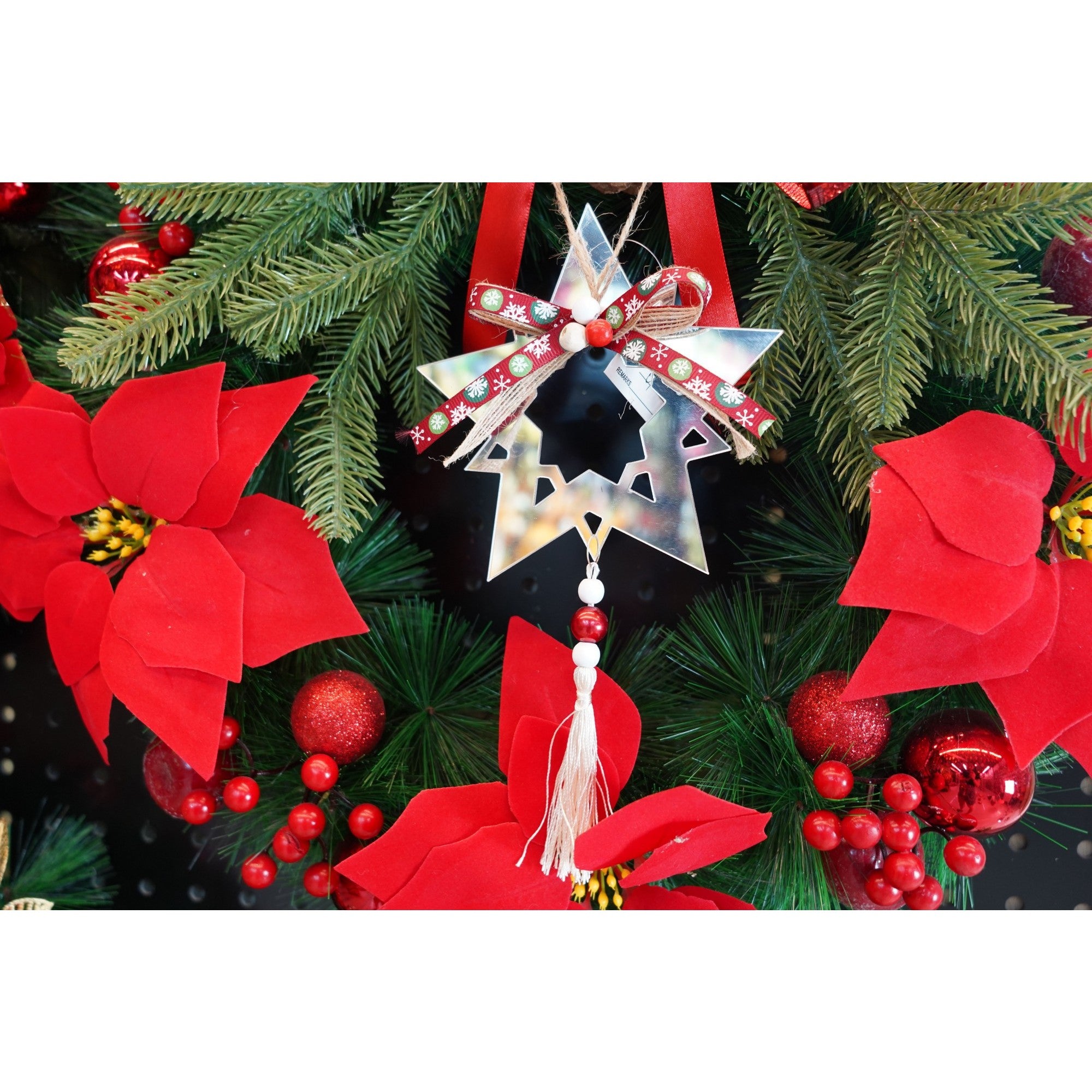Ornament brad, Flippy, Stea, Argintiu, Lucios, 14*26CM, Acril, Interior/ Exterior-1