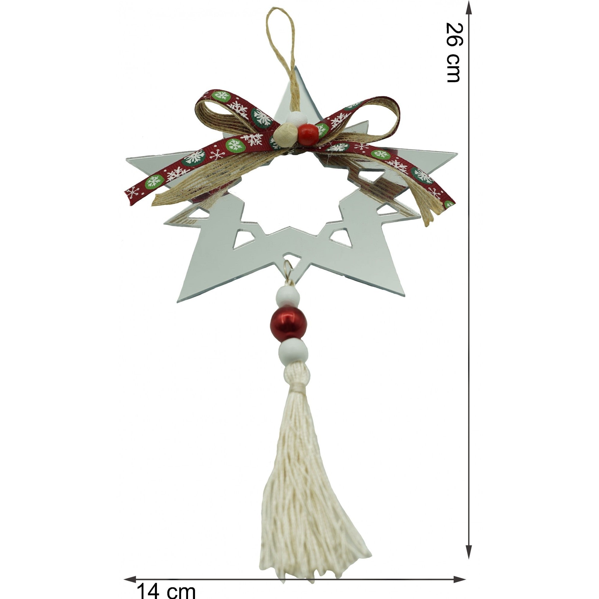Ornament brad, Flippy, Stea, Argintiu, Lucios, 14*26CM, Acril, Interior/ Exterior-5