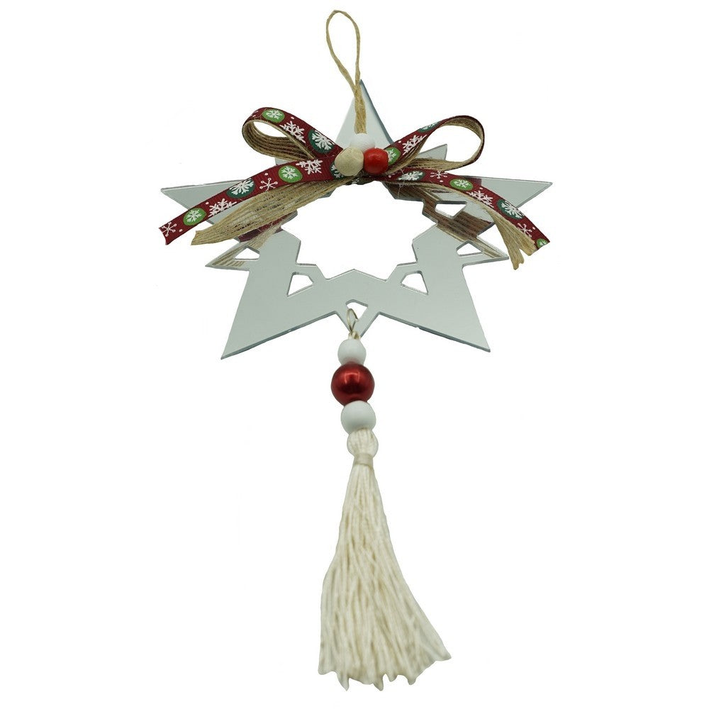 Ornament brad, Flippy, Stea, Argintiu, Lucios, 14*26CM, Acril, Interior/ Exterior-0