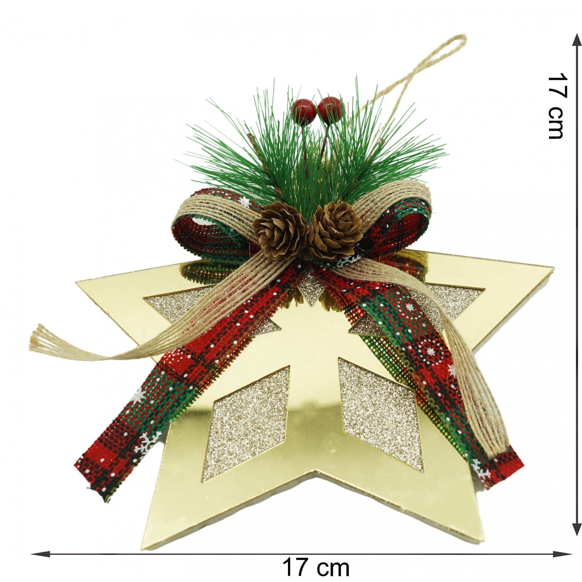 Ornament brad, Flippy, Stea, Auriu, Lucios, 17*17CM, Acril, Interior/ Exterior-5