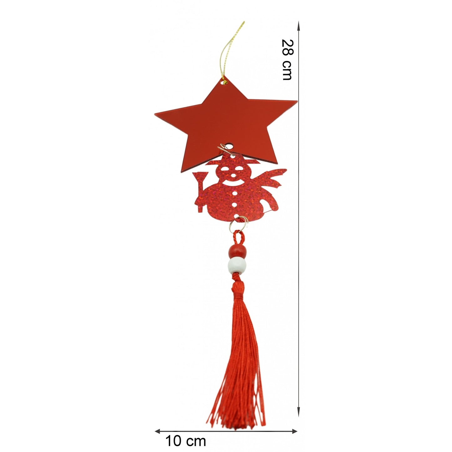 Ornament brad, Flippy, Stea, Om de zapada, Rosu, Lucios, 10*28CM, Acril, Interior/ Exterior-4