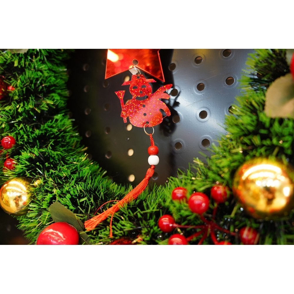Ornament brad, Flippy, Stea, Om de zapada, Rosu, Lucios, 10*28CM, Acril, Interior/ Exterior-7