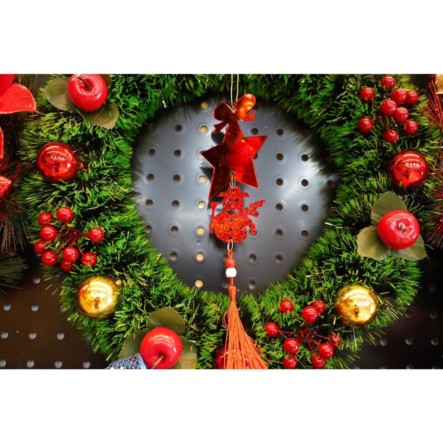 Ornament brad, Flippy, Stea, Om de zapada, Rosu, Lucios, 10*28CM, Acril, Interior/ Exterior-1