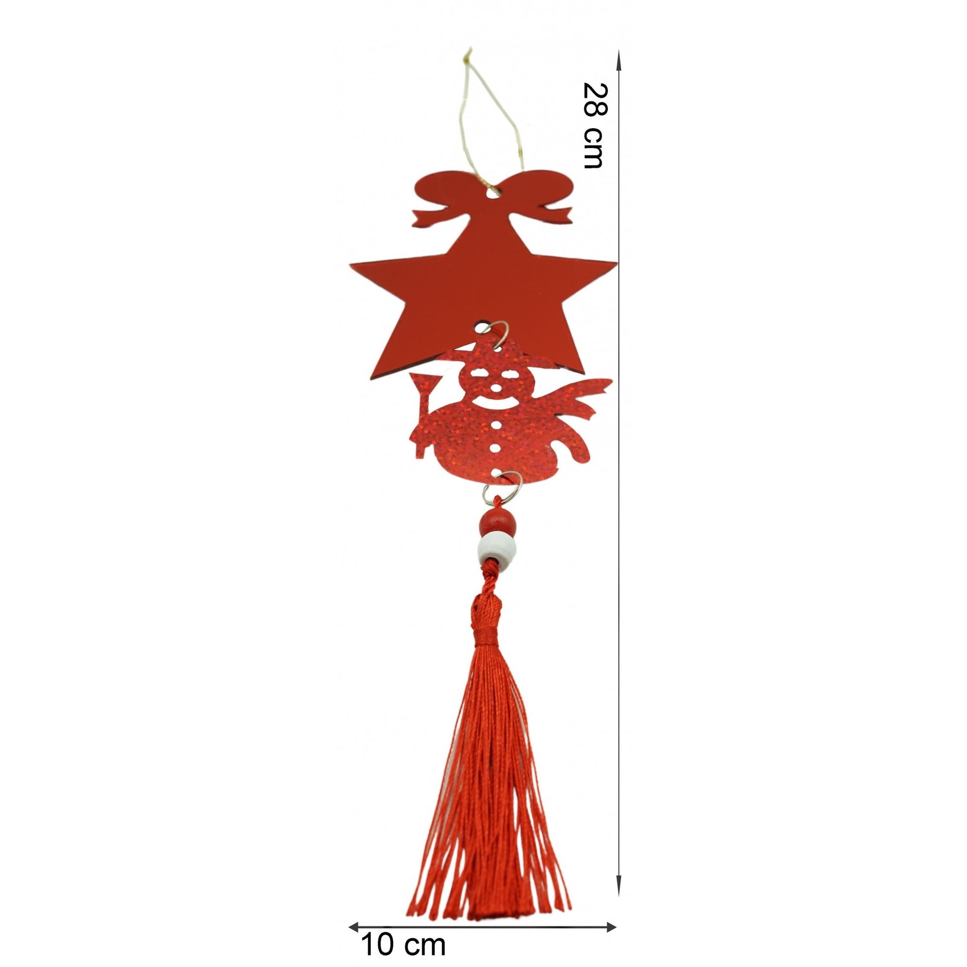 Ornament brad, Flippy, Stea, Om de zapada, Rosu, Lucios, 10*28CM, Acril, Interior/ Exterior-5