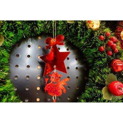 Ornament brad, Flippy, Stea, Om de zapada, Rosu, Lucios, 10*28CM, Acril, Interior/ Exterior-7