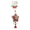 Ornament de brad broderie cu stea, Flippy, roz, lemn, 18 cm-0