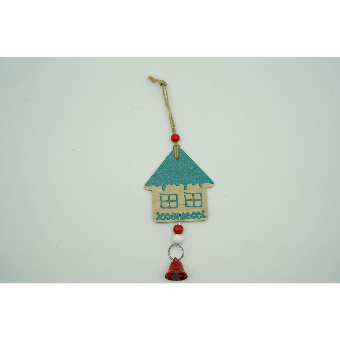 Ornament de brad casuta, Flippy, multicolor, lemn, 18 cm-4