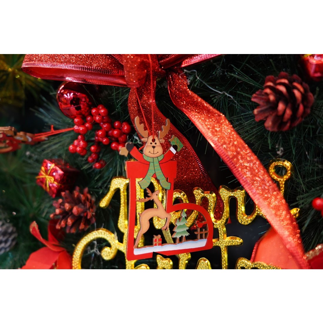 Ornament de brad cerb, Flippy, multicolor, lemn, 10 cm-3